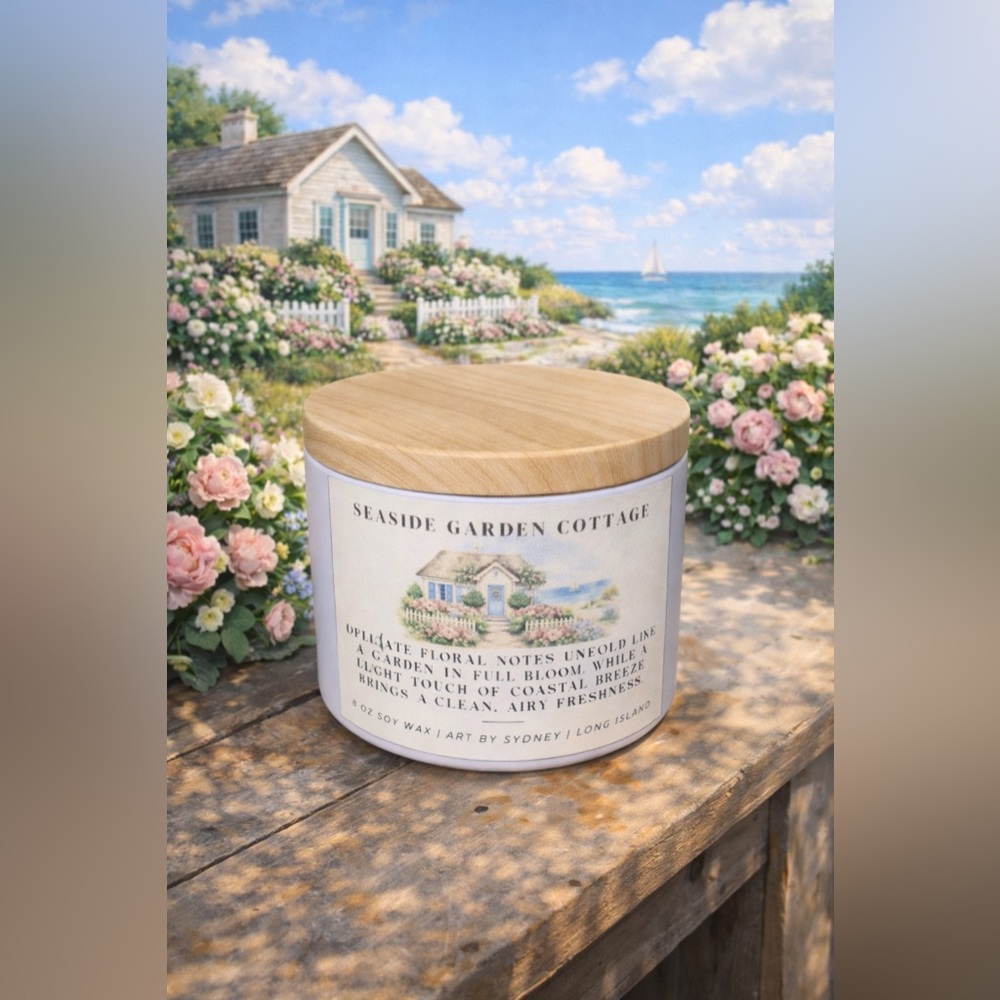 Seaside Garden Cottage 8oz Candle Soy Wax Hand Poured